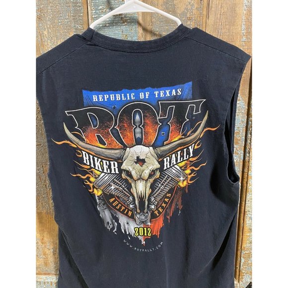 Men’s Sleeveless Biker Tee Large ROT Republic of Texas - Picture 2 of 4